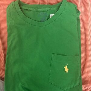 Polo by Ralph Lauren Kids Tee in Green with Yellow Logo